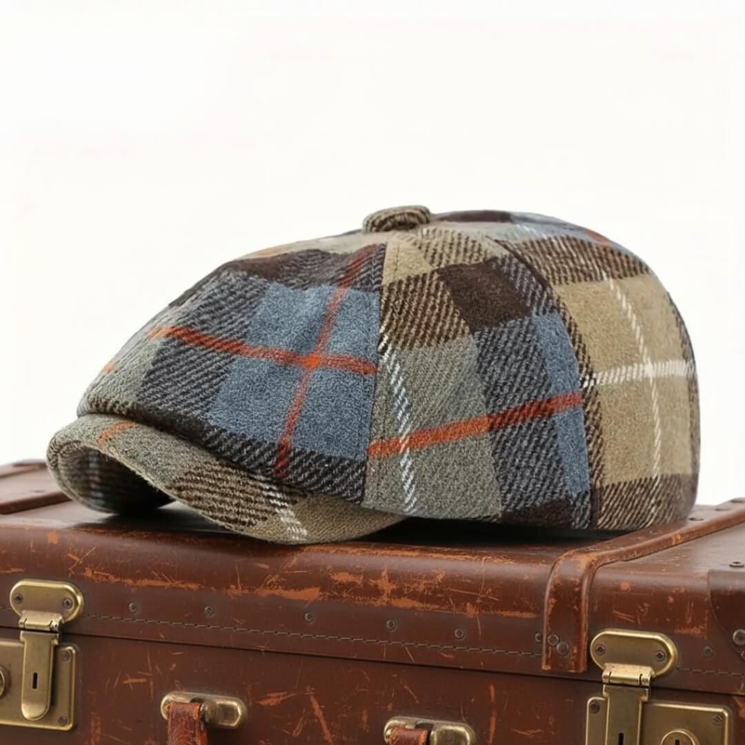 Plaid Wool-Blend Newsboy Cap | TOLEDO