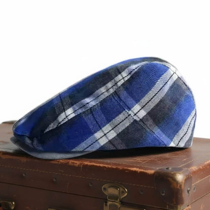 Plaid Cotton Flat Cap | MONTGOMERY