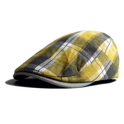 Plaid Cotton Flat Cap | MONTGOMERY