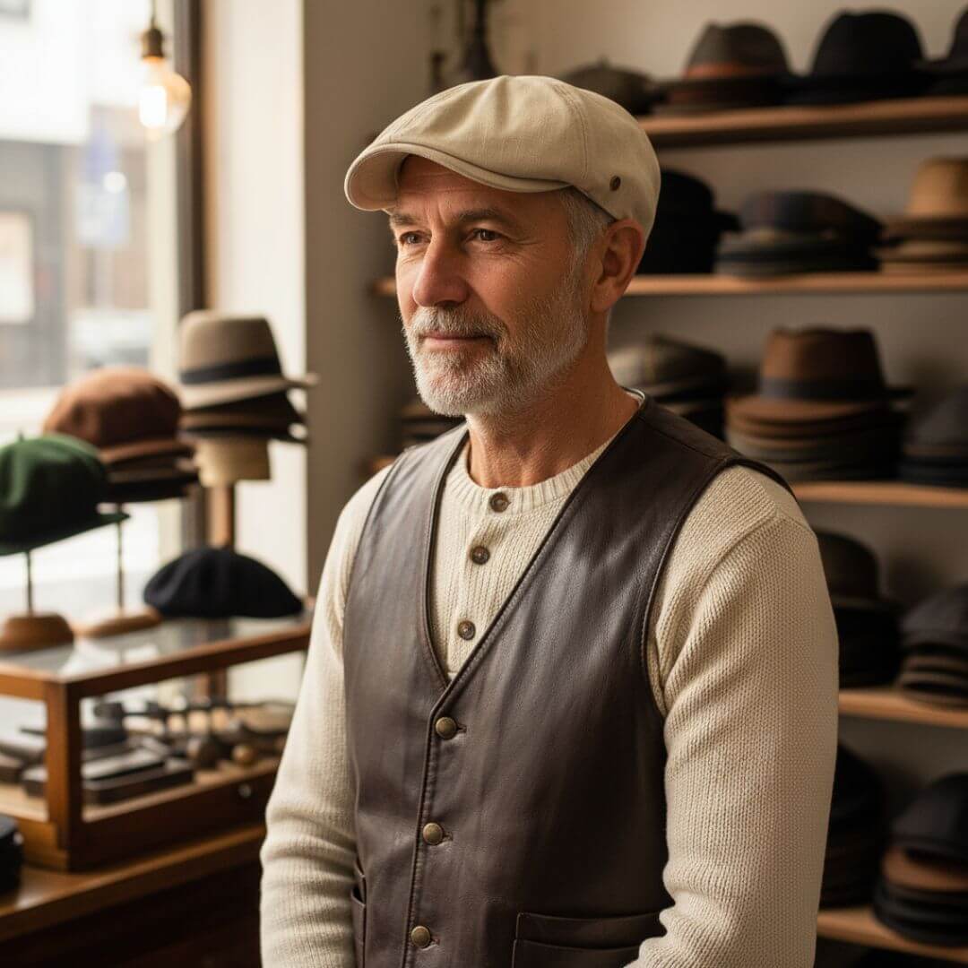 Brushed Cotton Flat Cap | ATLANTA